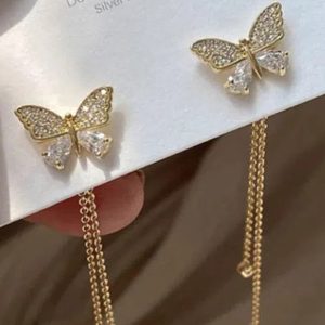 Butterfly Tassel Drop Earrings For Women